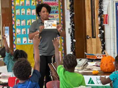Volunteer with kids